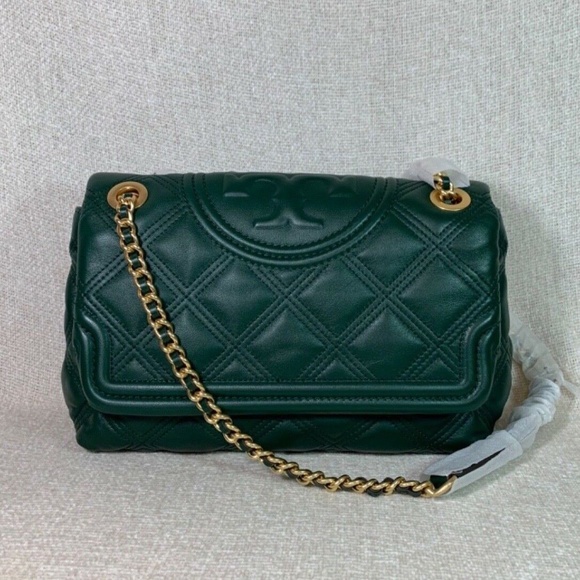 NEW Tory Burch Soft Fleming Norwood Green Convertible Shoulder Bag/Crossbody Bag - Picture 2 of 13